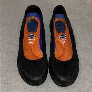 Dr. Scholl's Careers Black Flats with Orange Insole
